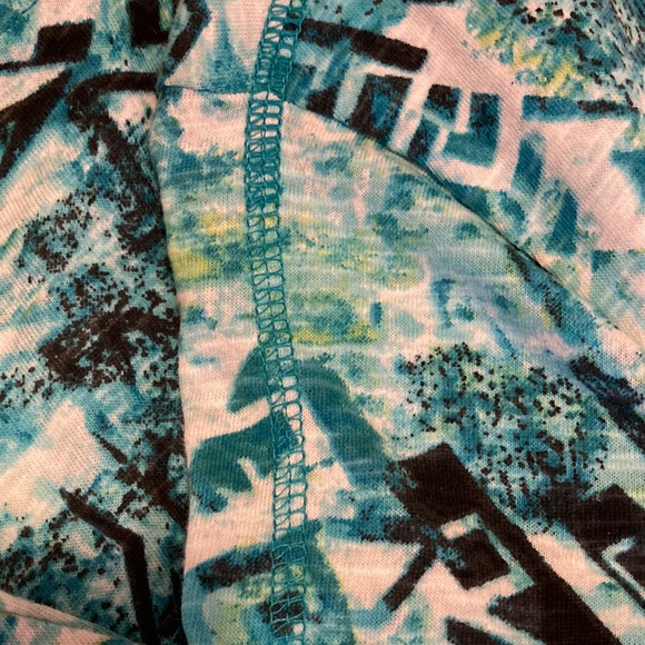 NWOT - WEEKENDS by Chico's Zip-Up Multi Coloured Turquoise Hoodie Jacket - Sz 0 - Picture 12 of 12